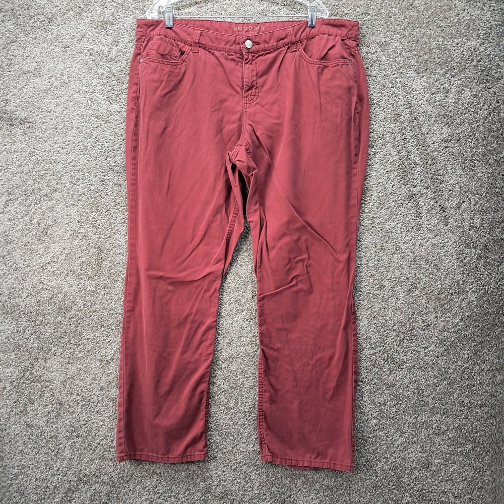 Sonoma Life Style Womens 16 AVG Brick Red Straight Leg Stretch Pants 16R